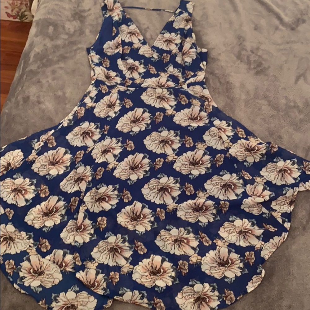 Blue floral MIDI dress